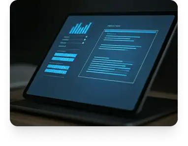Interface IA sur tablette